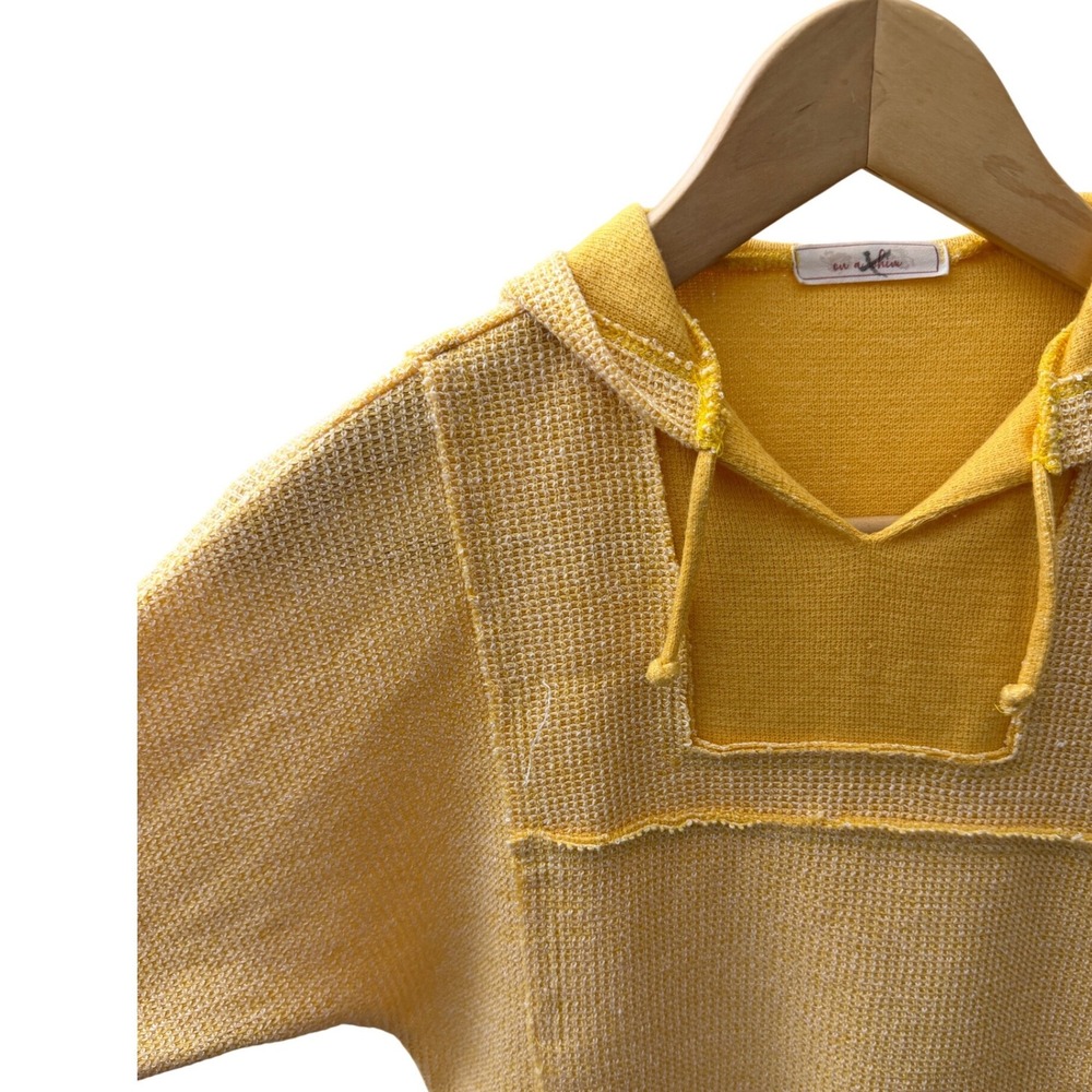 Pacsun On A Whim Hooded Sweater Kids M Yellow Excellent Boho Knit Top